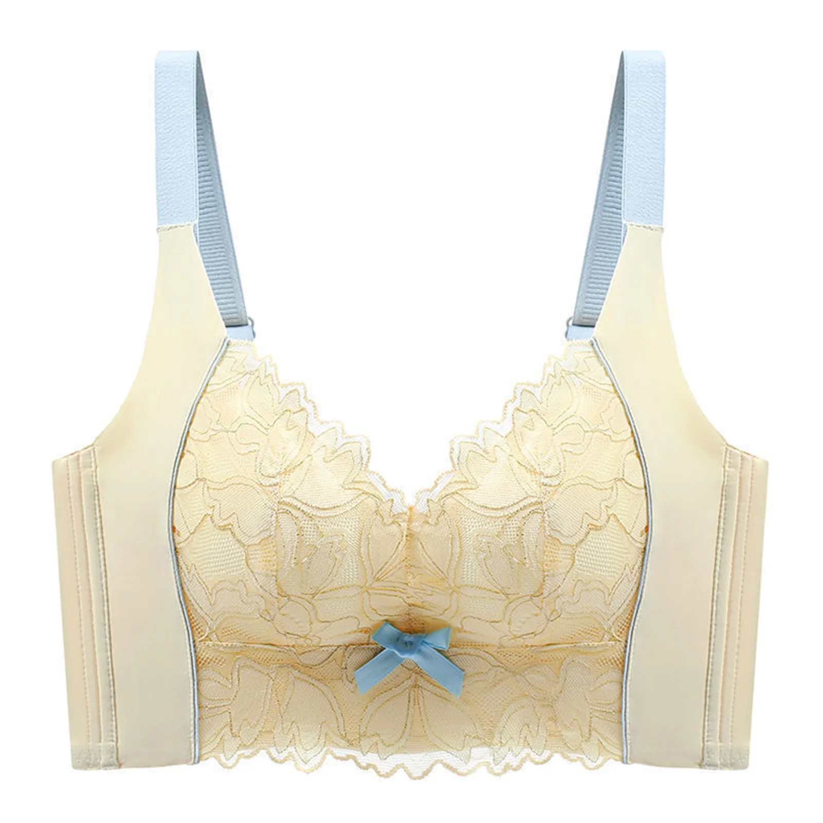 Gathered Wireless Padded Bra Skin Friendly Comfortable to Wear Bra for Birthday Gifts New Year's Gifts