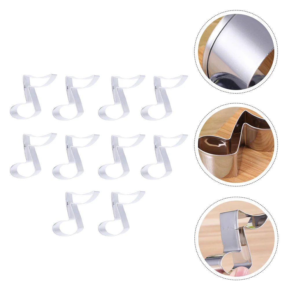 

10 Pcs Steel Baking Mold Flag Cookie Set Sound Note Cutting Kitchen Cake Baking Supplies Barware