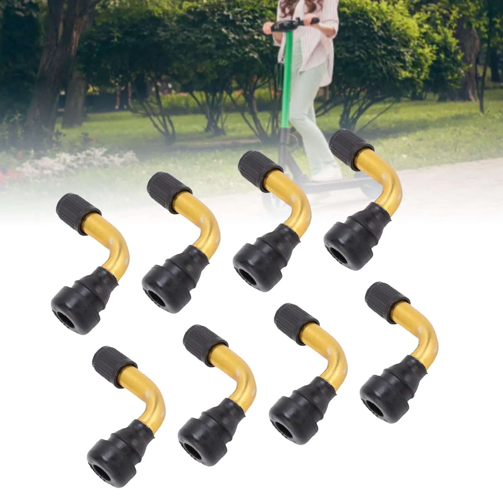 8 قطعة جذع صمام موسع 40 درجة سبائك الألومنيوم بزاوية صمام الإطارات تمديد سهلة الاستخدام لإطارات سكوتر كهربائي فراغ #6