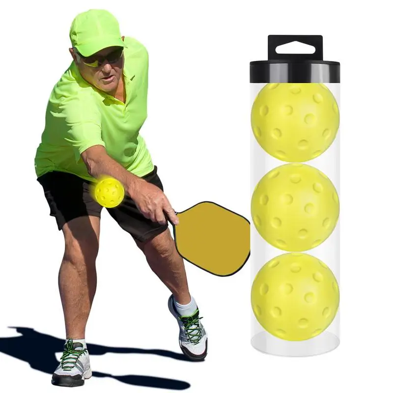 ﻿ Quiet Foam Pickleballs for Indoor or Outdoor Practice Pickleball Balls with Exact Real Ball Bounce Soft Hollow Pickleball