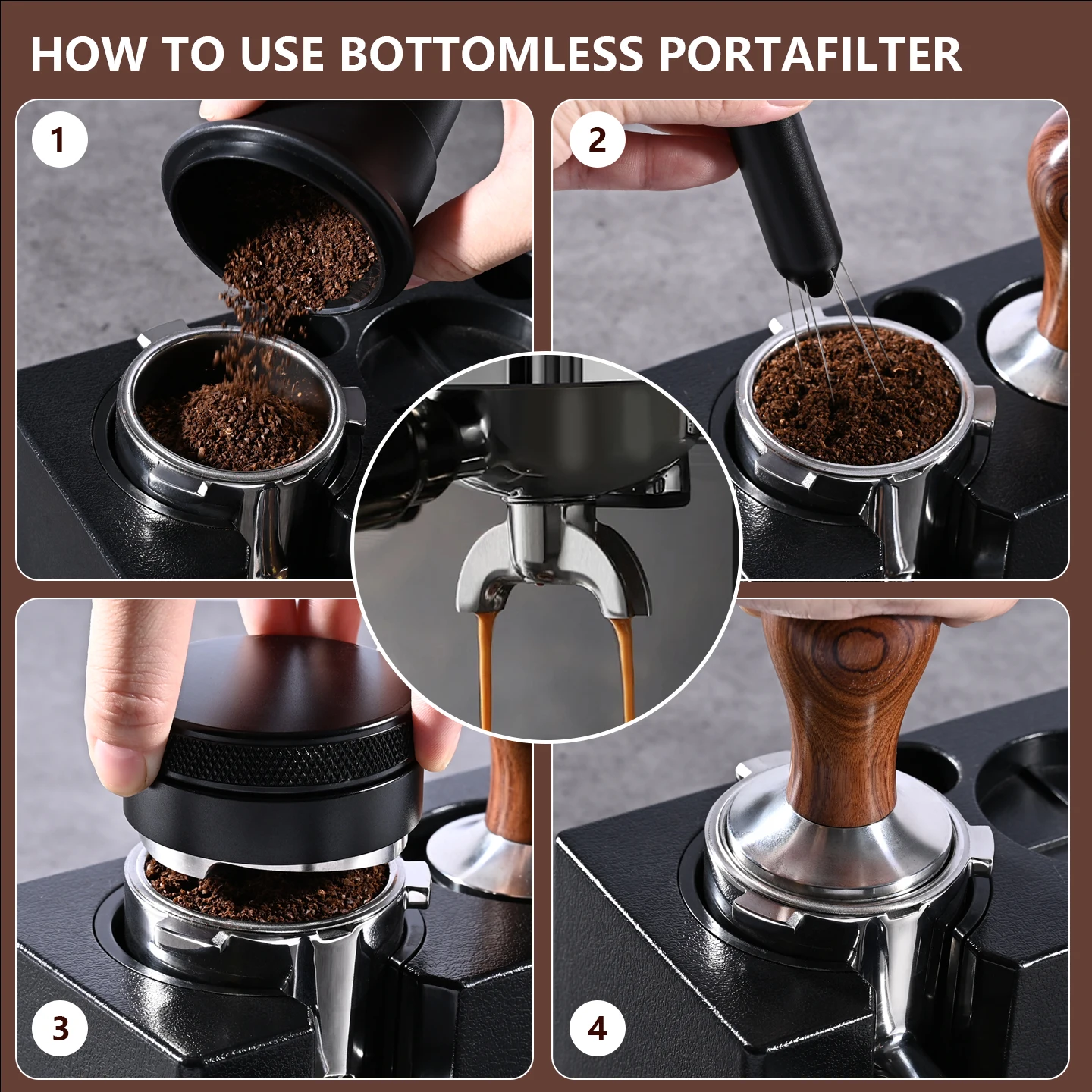 51mm Double Spout Coffee Portafilter for Delonghi La Specialista EC9155 EC9255 EC9335 EC9355 EC9665 EC9865 Coffee Accessories view 6