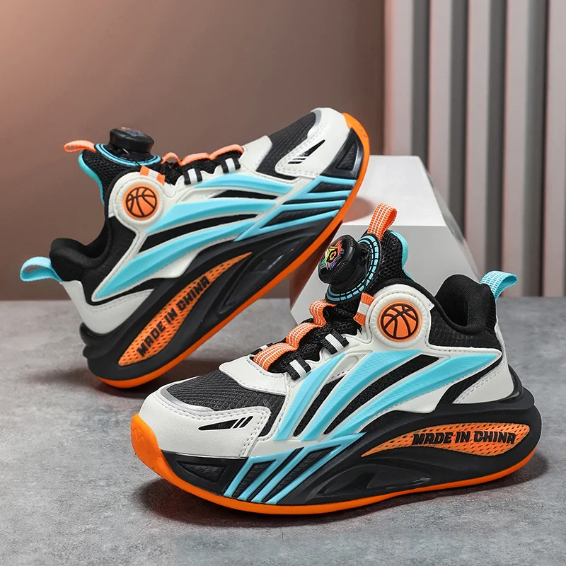 

Autumn Leather Casual Sneakers For Boys Trend Knob Platform Running Shoes Kids Trainers Outdoor Non-slip Children's Sports Shoes