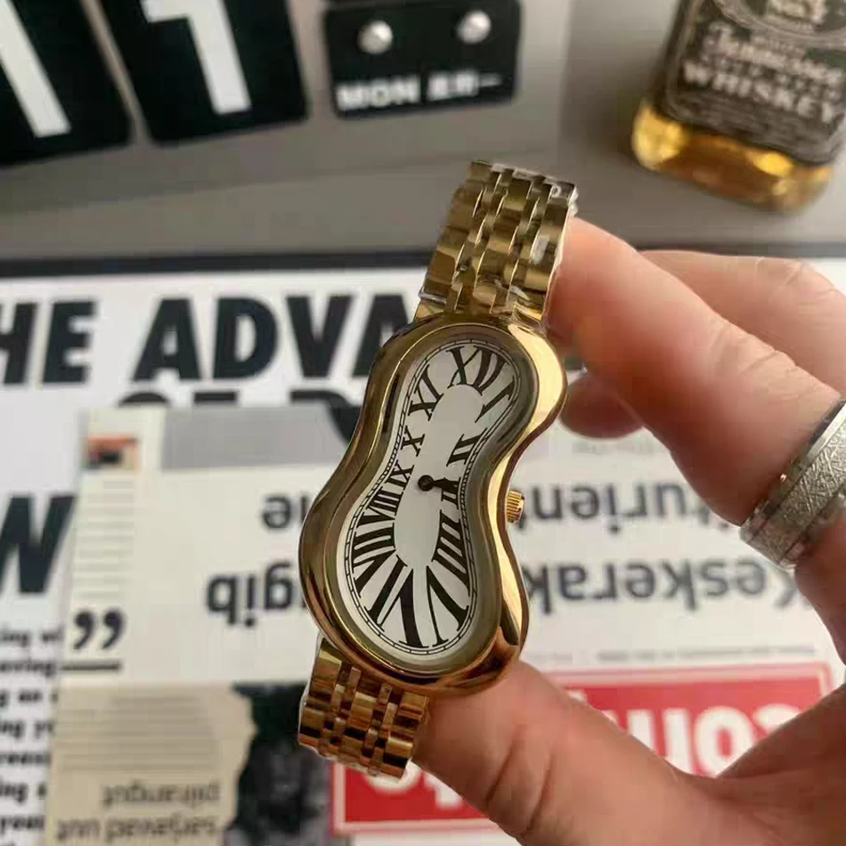 

Ретро модные мужские часы витой дизайн y2k стиль нишевые персонализированные кварцевые часы ins стиль нерегулярной формы мужские наручные часы