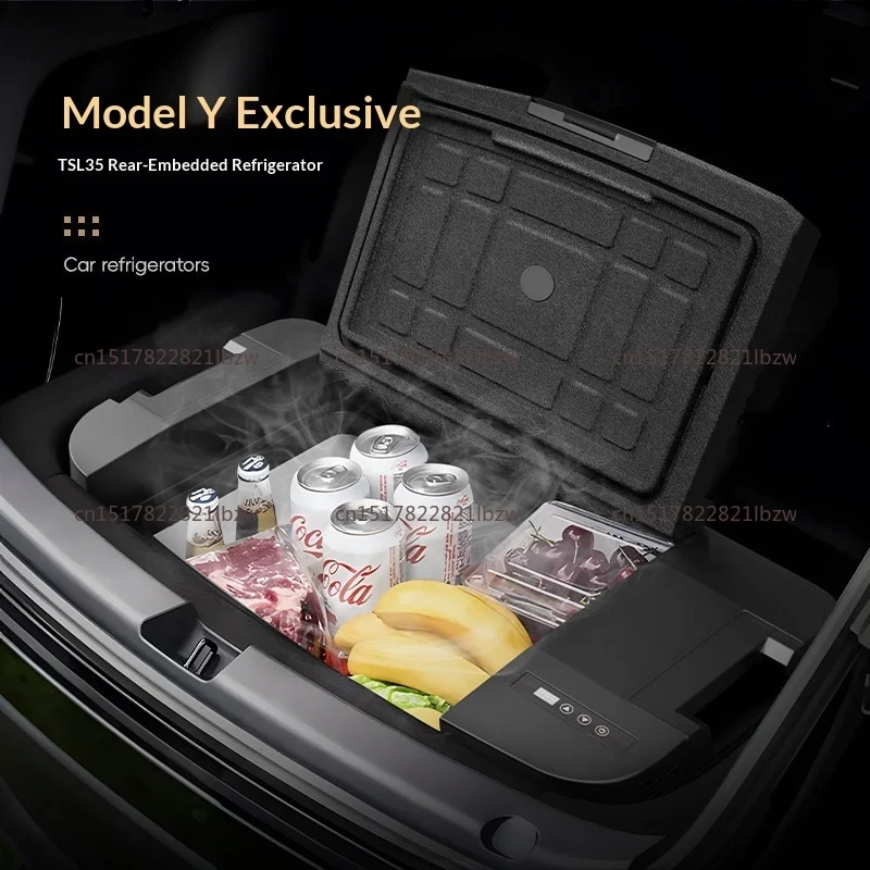 Compressor Car Refrigerator 35L Inverter Embedded Installation Free Cooling Freezer for Model Y