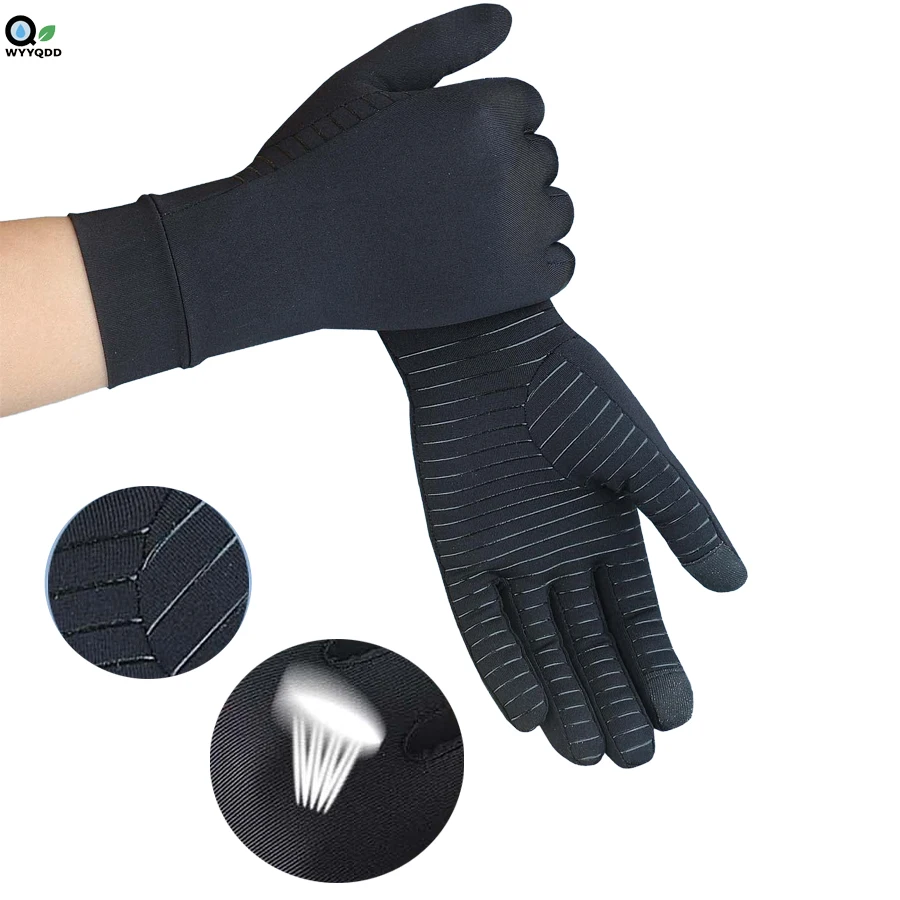 Copper Compression Gloves for Women Men,Breathable&Moisture Wicking Hands Pain Carpal Tunnel Relief Full Finger Arthritis Gloves