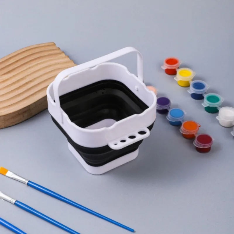 1 Stück Mini Faltbarer Farbmisch- und Pinselreinigungseimer, Kleiner Tragbarer Pinselreiniger für Kunststudenten zum Skizzieren und Malen – Detail 7