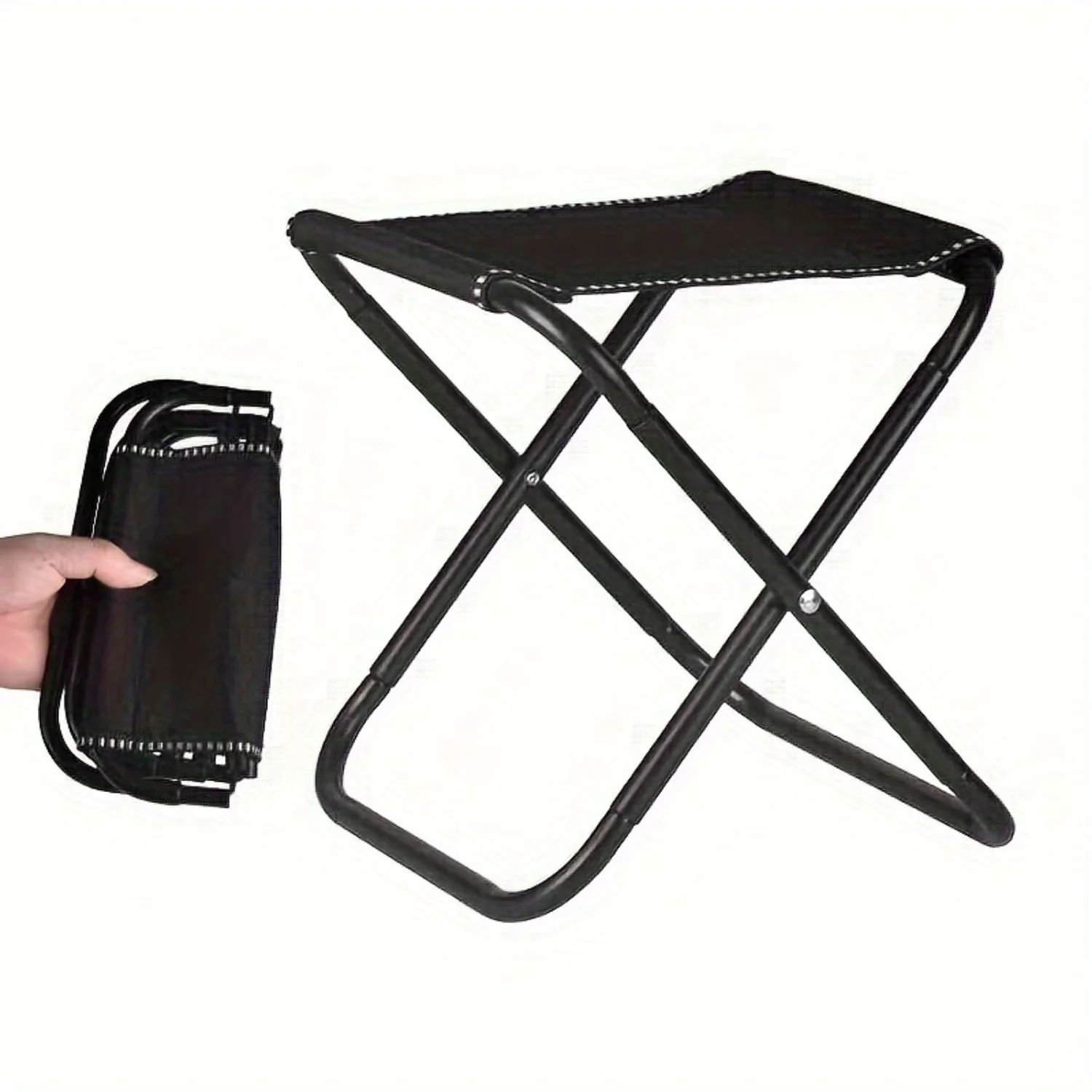 Tabouret pliant ultra compact avec sac, capacité de 200 lb, portable et durable pour l'extérieur, les voyages, le camping, la plage