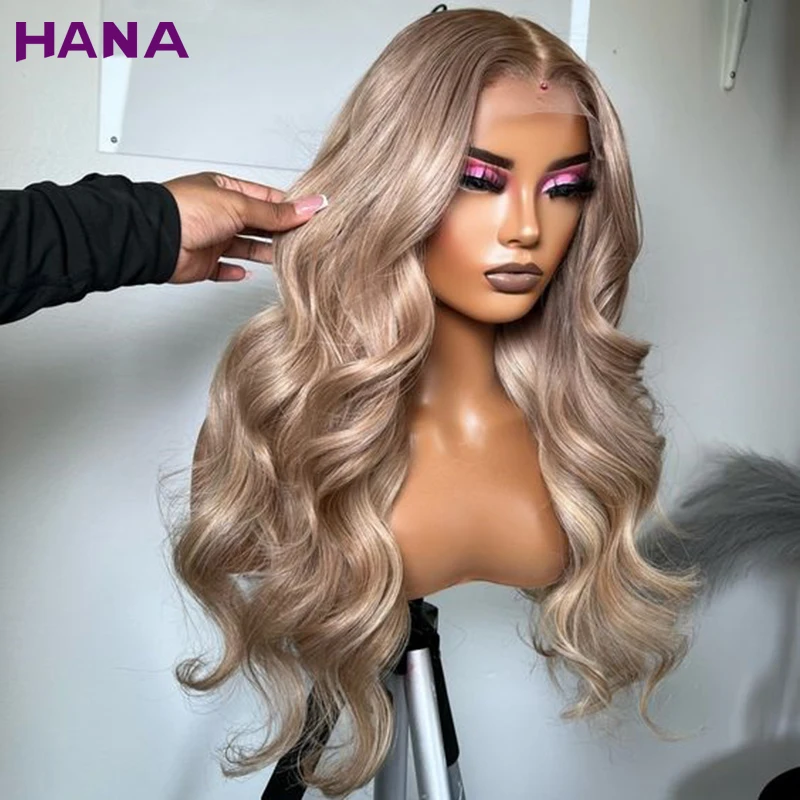 Light Ash Blonde 13X6 13X4 Transparent Lace Frontal Wig  Body Wave Blonde Colored Human Hair Wigs For Women 5X5 Lace Closure Wig