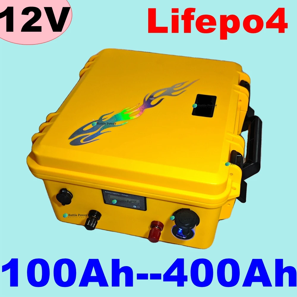 

LiFePO4 12V 100AH 120Ah 150Ah 180Ah 200Ah 250Ah 300Ah 400Ah Lithium Battery Used for dragging motors\outdoors, etc.