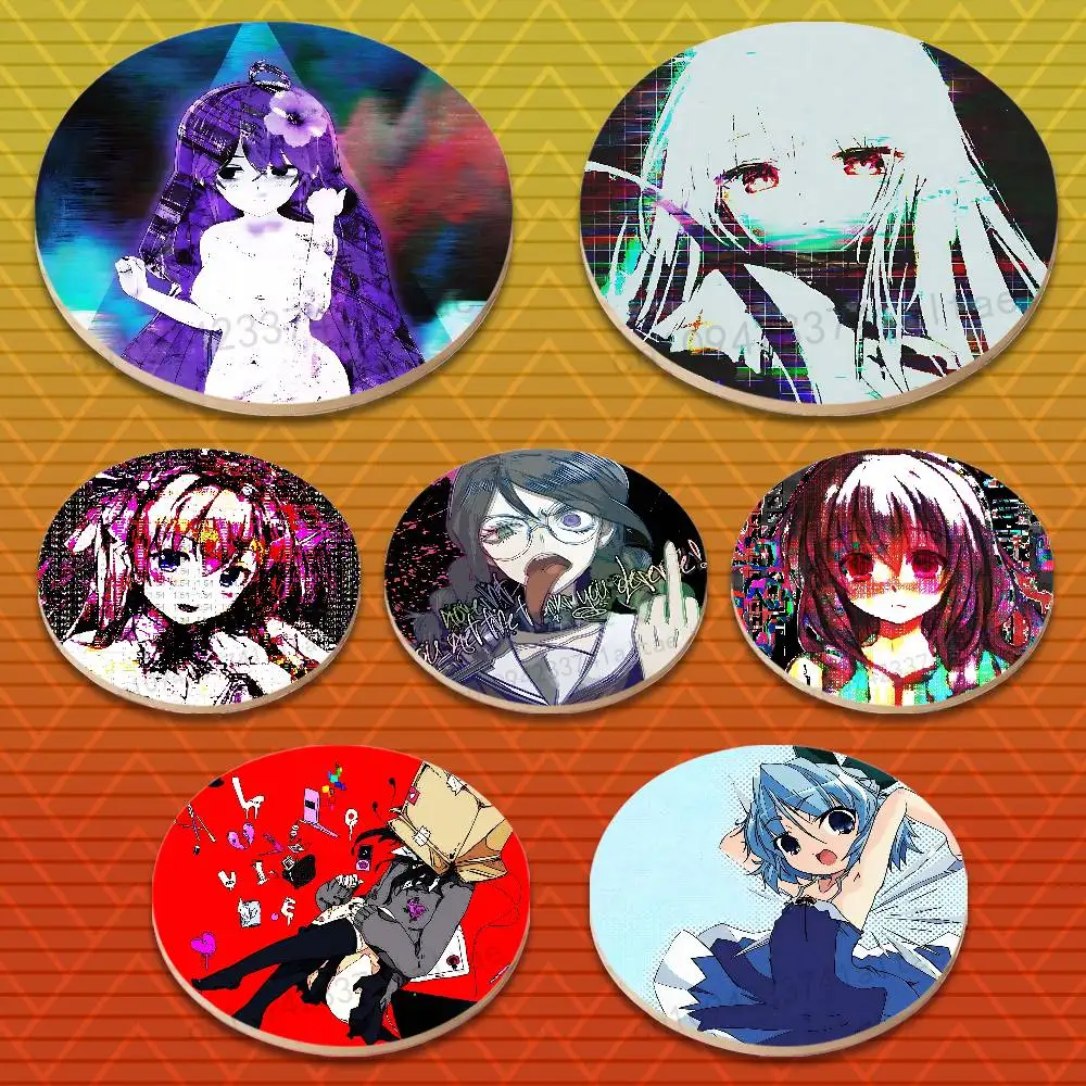 

Album G-Goreshit Cover Multifunctional Coasters Round Wooden Heat Resistant Non-Slip Home Decor Gift