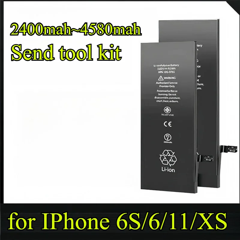 

4580mAh High Capacity Li-ion Replacement Battery for IPhone 6S/6/11/XS/11 Pro/X/8P/7 Plus Long Lasting Performance