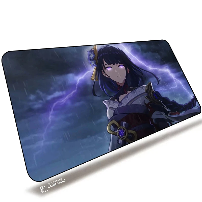 Mouse Pad Genshin Impact Mousepad Baal Raiden Shogun Gaming Accessories Pc Gamer Cabinet Desk Mat Keyboard Computer Deskmat Xxl