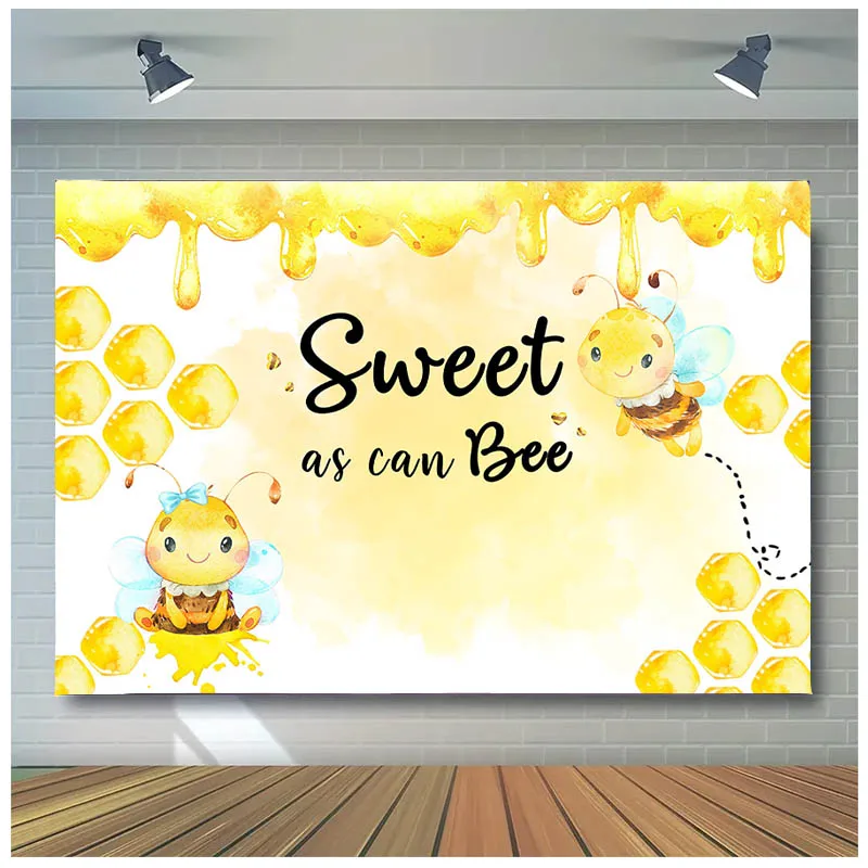 

Sweet Bee Background Photography Yellow Honey Newborn Baby Shower Boy Girl Birthday Backdrop Cloth Party Decor Kid Photo Studio