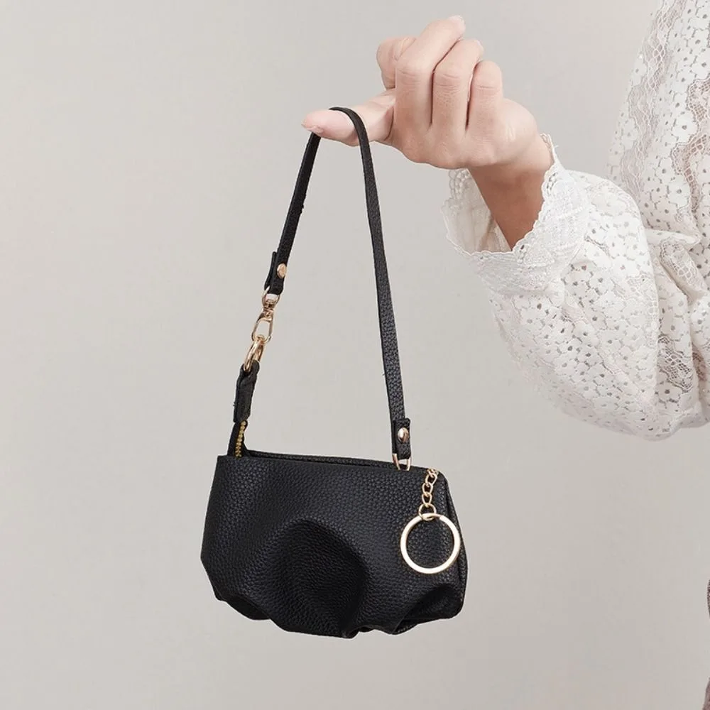 

New Luxury Crossbody Coin Purse Lightweight PU Leather Small Dumpling Purse Solid Color Casual Chain Handbag Satchel