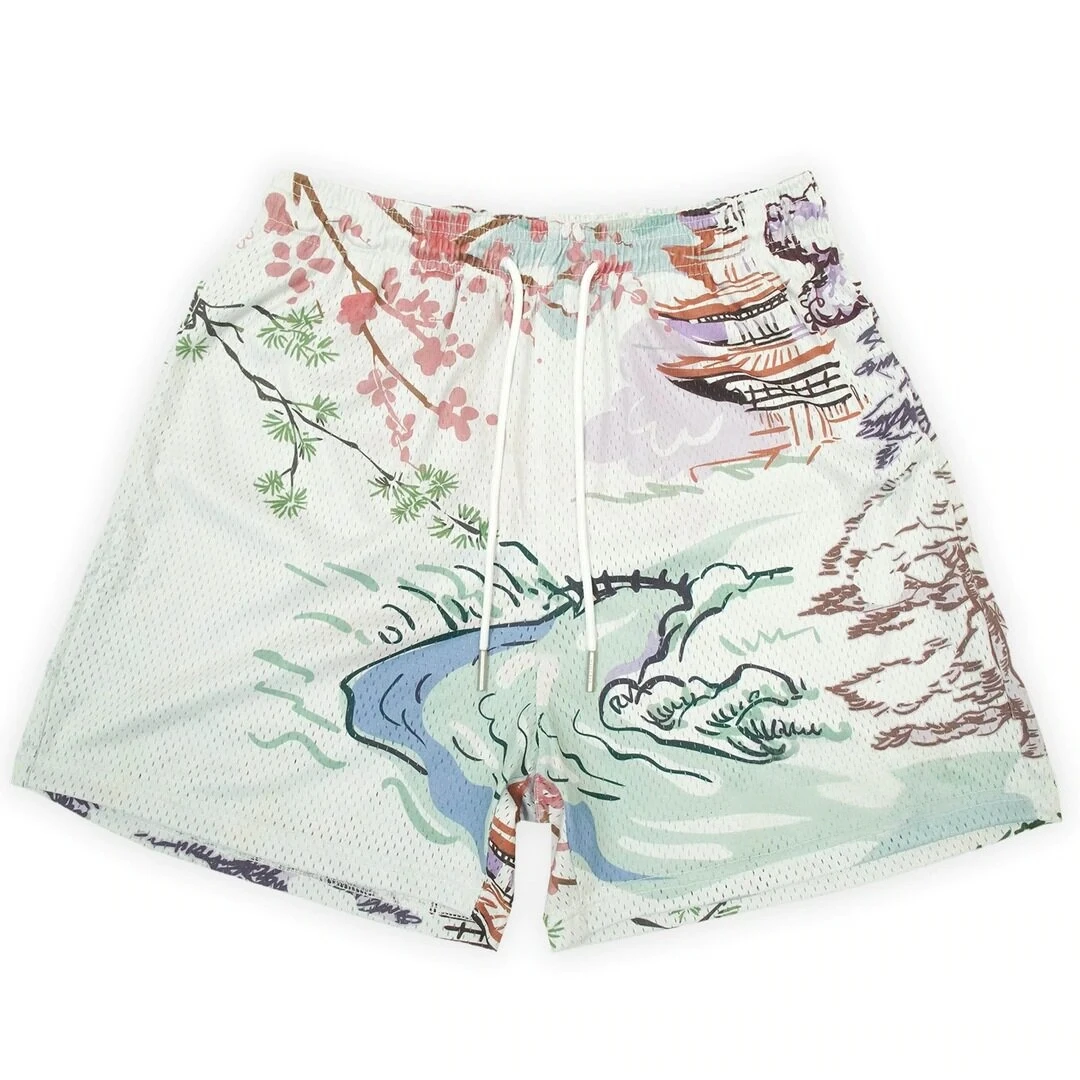 

Adult and Children's French-style Vintage Rose 3D Printed Shorts, Suitable for Hawaiian Vacations and Versatile for Commuting
