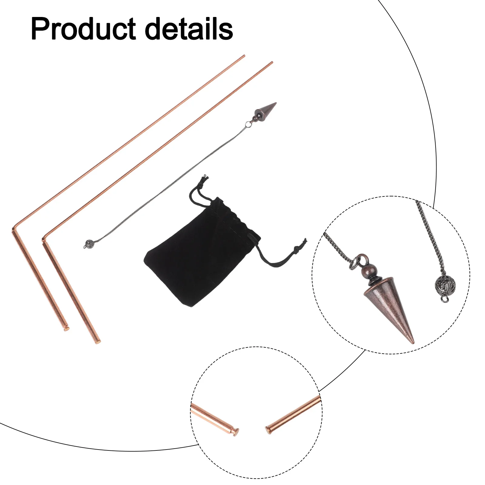 99.9% Copper Telescopic Dowsing Rods And Pendulum Kit For Psychic Divination Water Finding Energy And Lost Item Detection