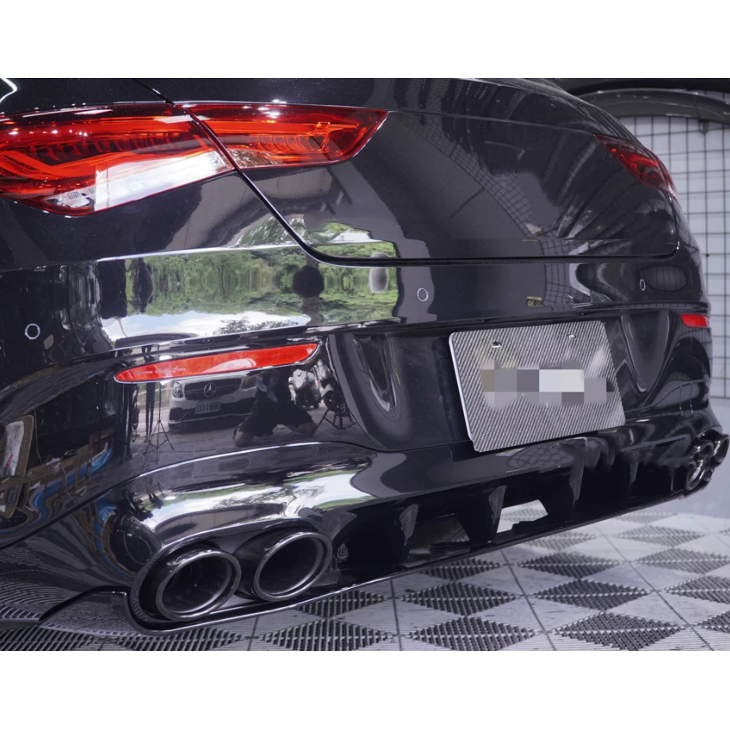 Rear Lip Quad Exhaust Tips Spoiler for Mercedes-Benz CLA45 CLA200 C118 Upgrade to CLA45s Style Rear diffuser Car Accessories - view 3