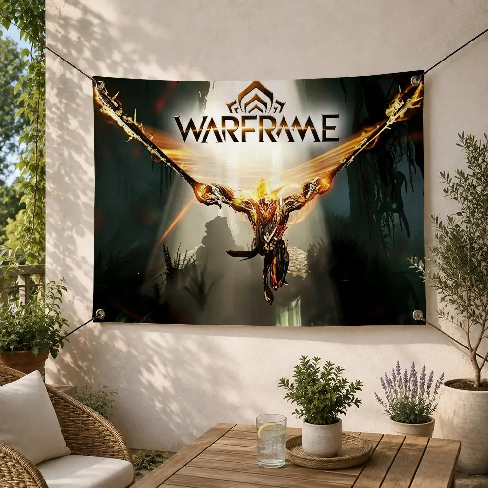 Game SciFi Action Warframe Flags Decorative Flag Banner for Outdoor Garden Yard Camping Party Home Wall Hanging Decor