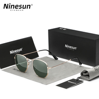 NINESUN Fashion Brand Sunglasses Polarized Men Women UV400 Square Glasses Metal Thin Frame Driving Luxury Anti-Glare Eyewear