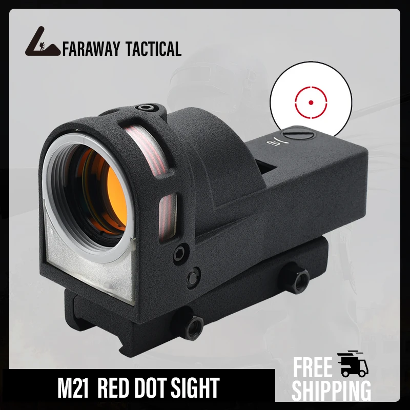 M21 Tactical Illuminated Reflex Red Dot Sight for Rifle Airsoft Hunting and Shooting with QD Mount and Killflash Need Battery