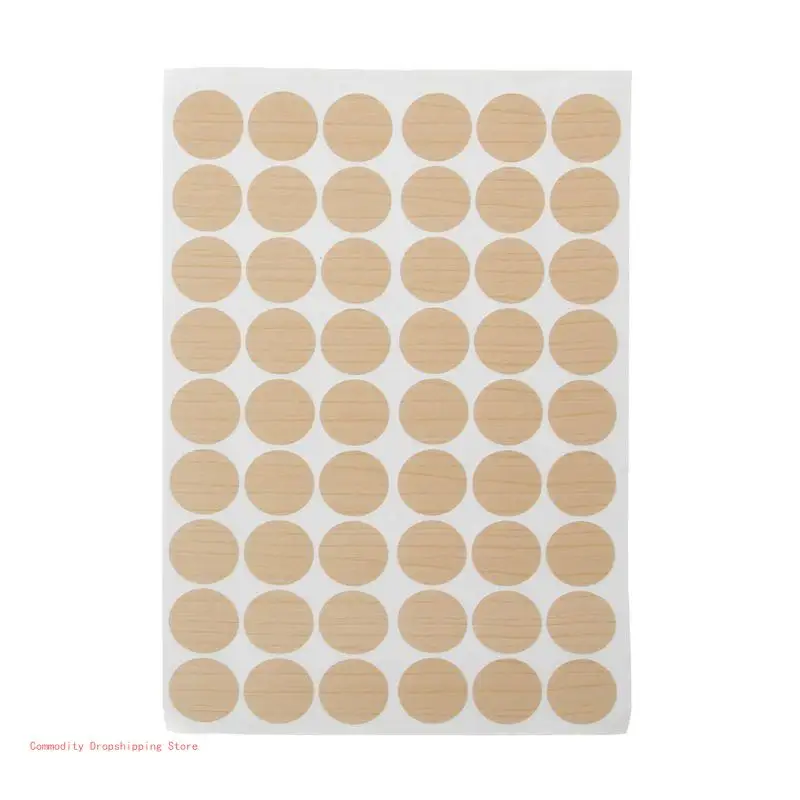 54 Pcs Self Adhesive Screw Covers Caps Dustproof Sticker Screw Hole Covers Stickers Wooden Furniture Accessories