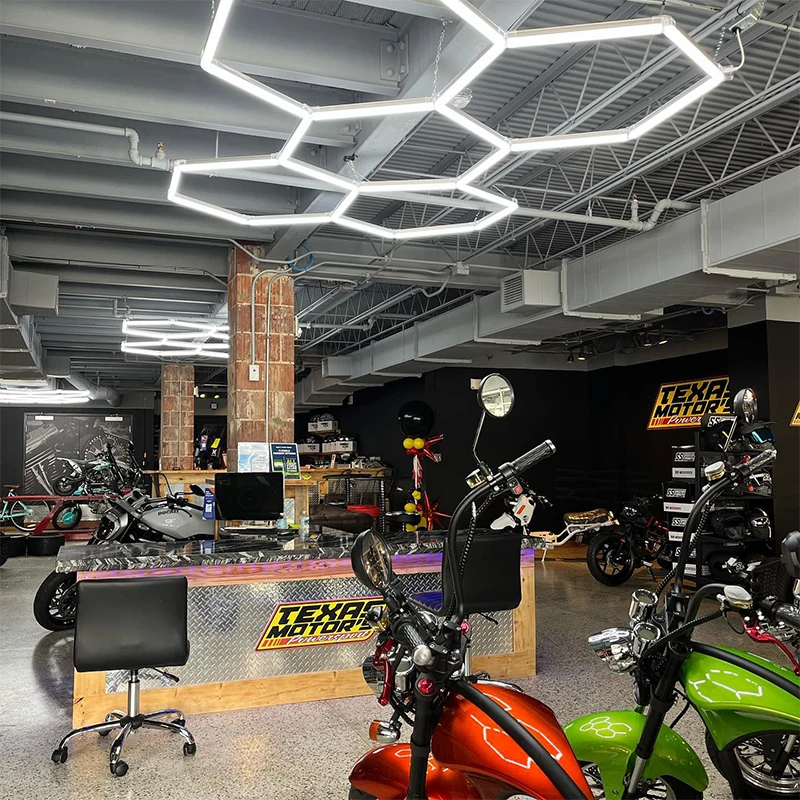 

Honeycomb Led Light Garage Light 110V-240V Hexagon Led Tube Ceiling Lights For Car Repair Workshop Gym