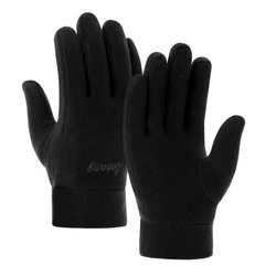 Thickened Fleece Gloves Waterproof Winter Cycling Motorcycle Skiing Five Finger Glove Men Women Cold-proof Warm Running Mittens