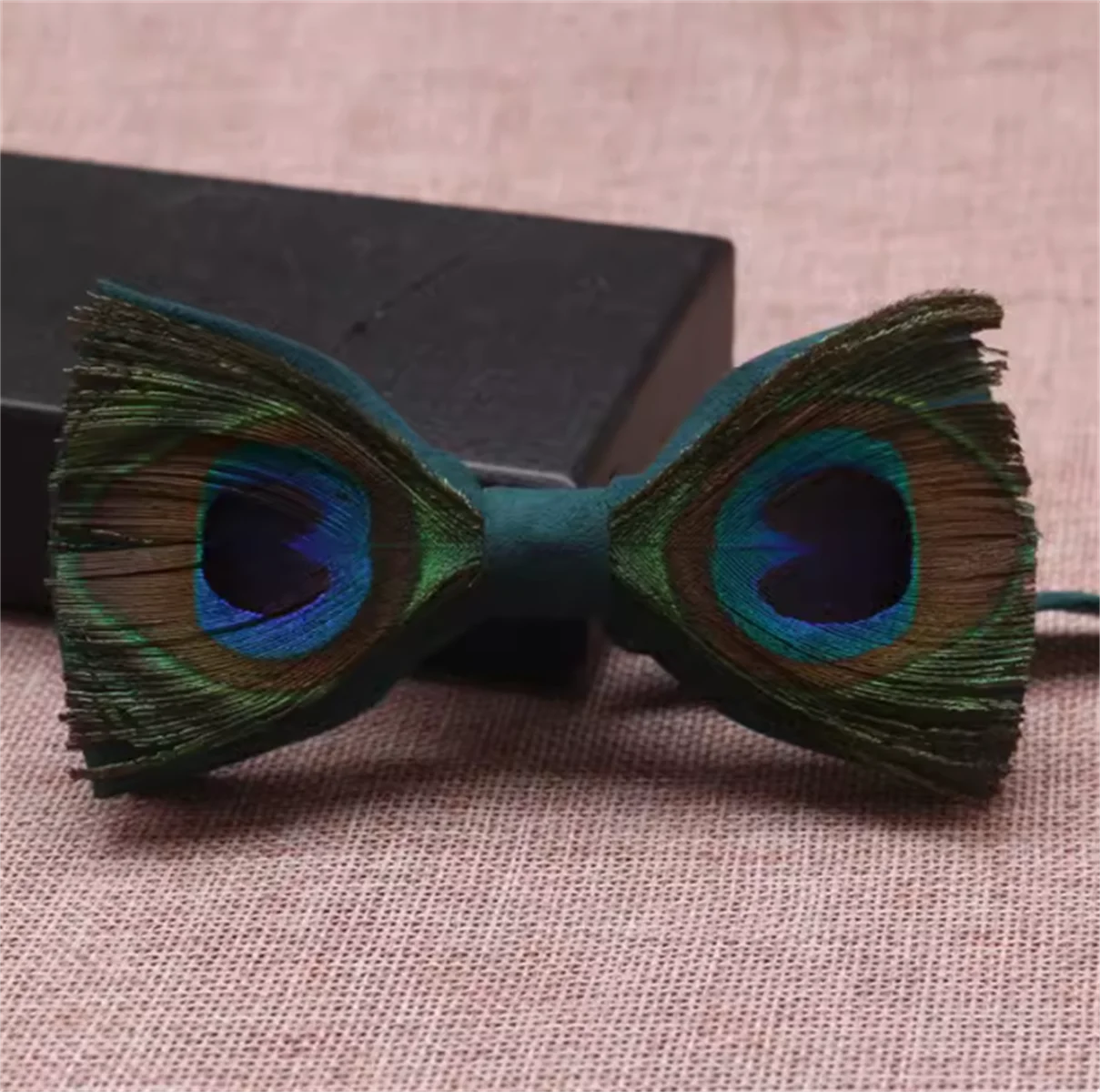 

Original handmade high-end luxurious peacock feather bow tie