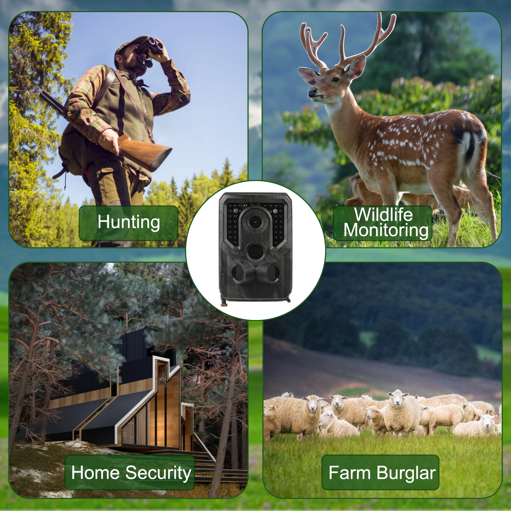 

12-миллионная HD-камера, уличная видеокамера, монитор, камеры 1080p, водонепроницаемая, ночного видения, снаружи, разведки по бездорожью