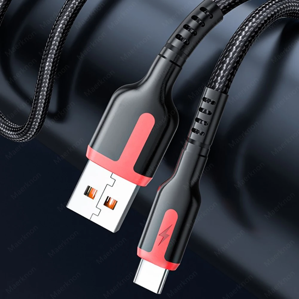 6A 66W USB Type C สาย Super Fast CHARGING Microusb ข้อมูลสายไฟสายชาร์จโทรศัพท์สําหรับ iPhone Samsung Xiaomi Huawei สาย USB C