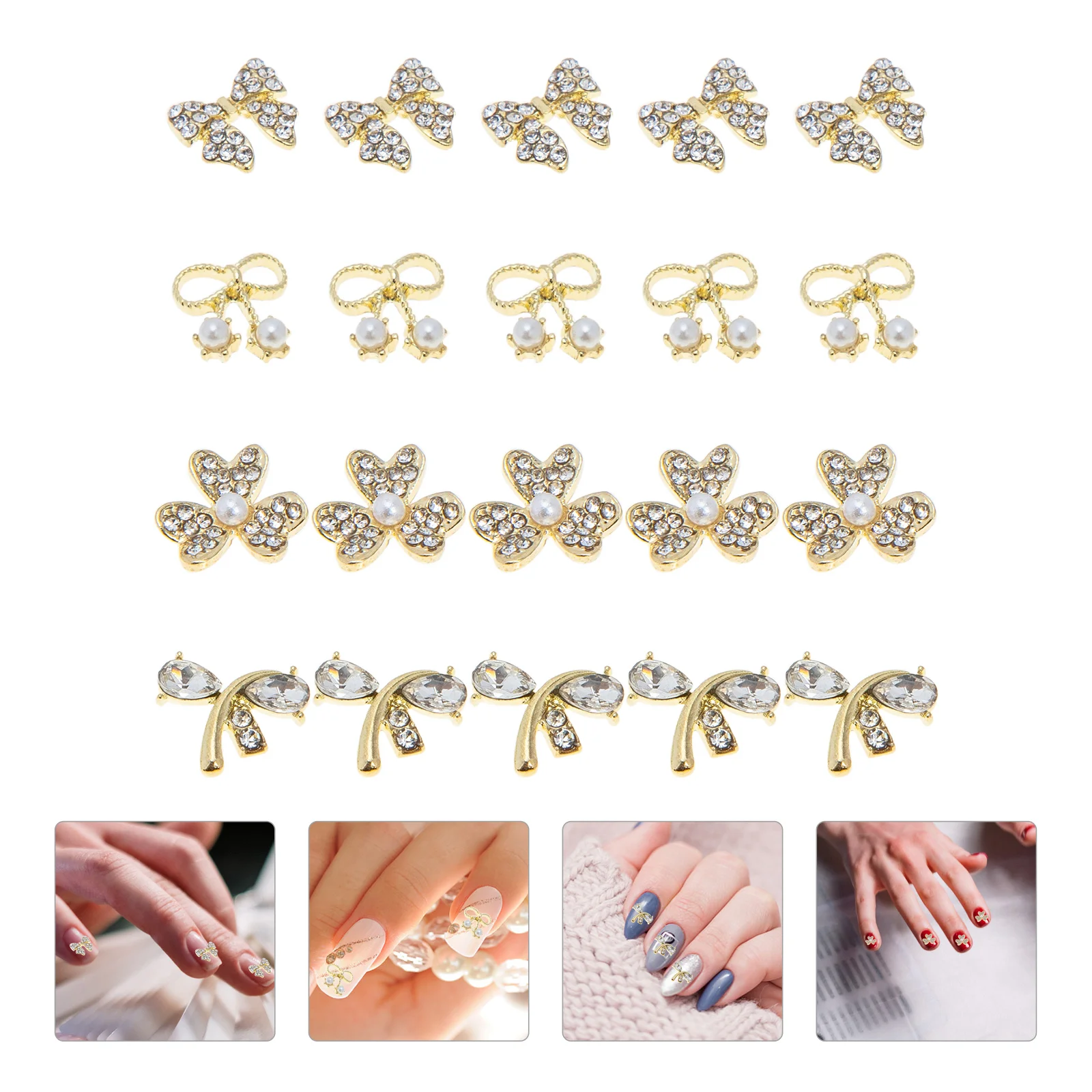 Nail Gems Pearls Drill Gold Decor Accessories Manicure Decoration Rhinestone Charms