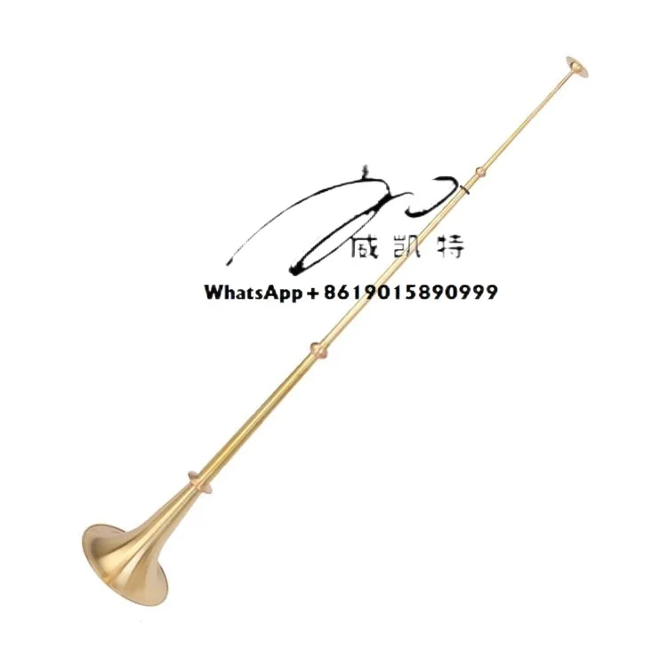 

Handmade Large Han Nationality Telescopic Three-Section Horn Trombone Thickened Brass Material