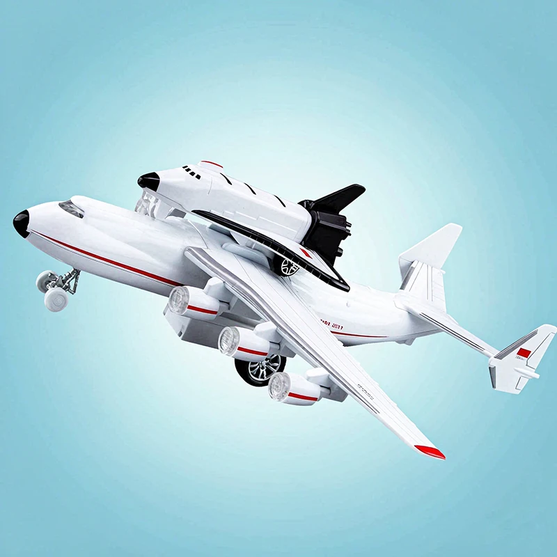 An-225 Shuttle Carrier Aircraft Model Alloy Diecast Airplane Detachable Space Shuttle Pull Back Pull Back Airplane Collectible
