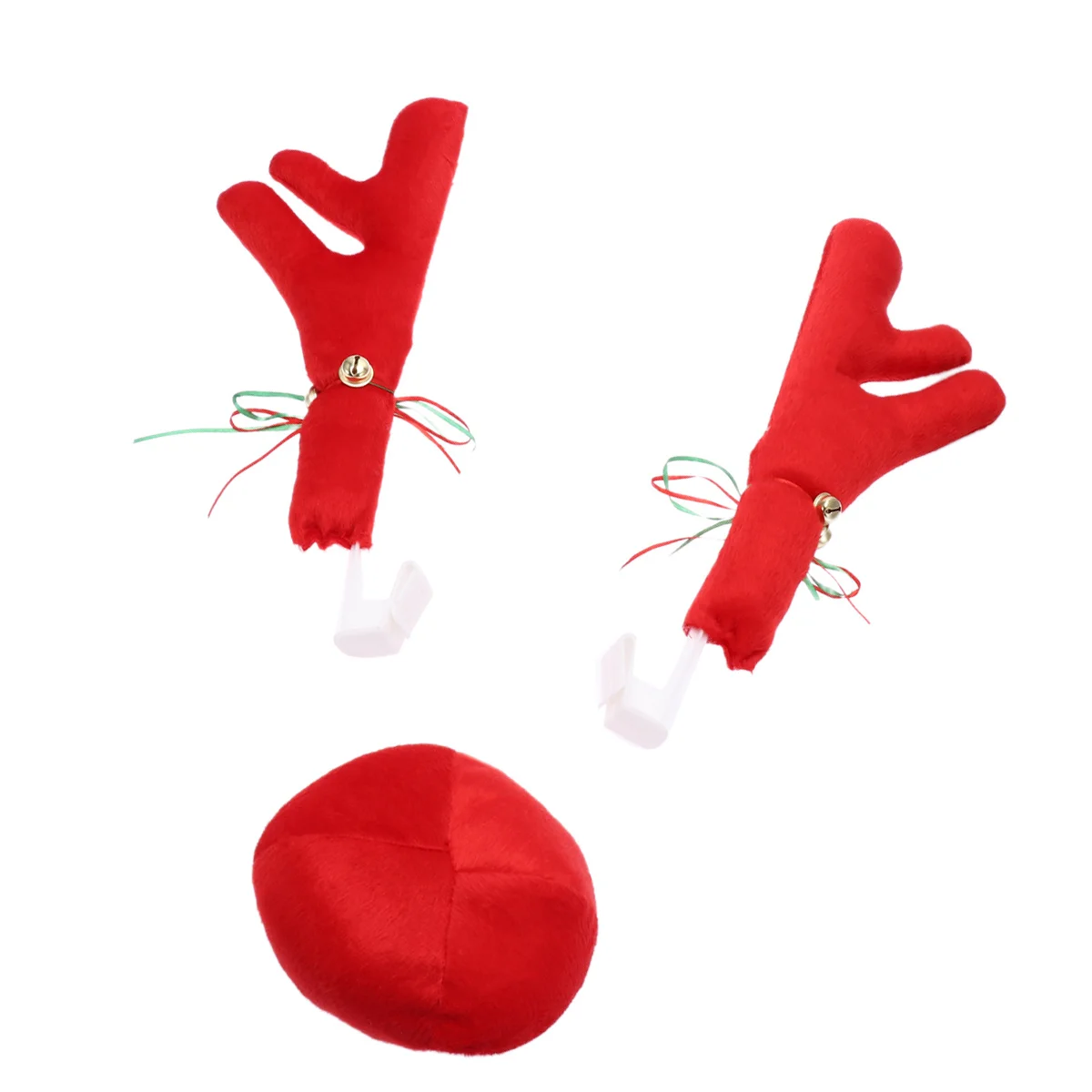 

1 Set Christmas Reindeer Antlers Car Decoration Premium Fabric Horns Ornament Durable Holiday Accessories For Family Gift Car