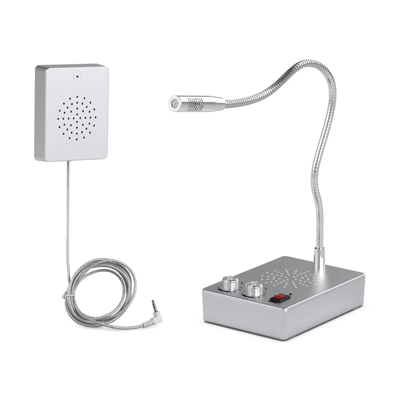 

Wall Mounted Zero-touch Communication Interphone System Two Way Window Counter Intercom for Business Office Hospital Bank