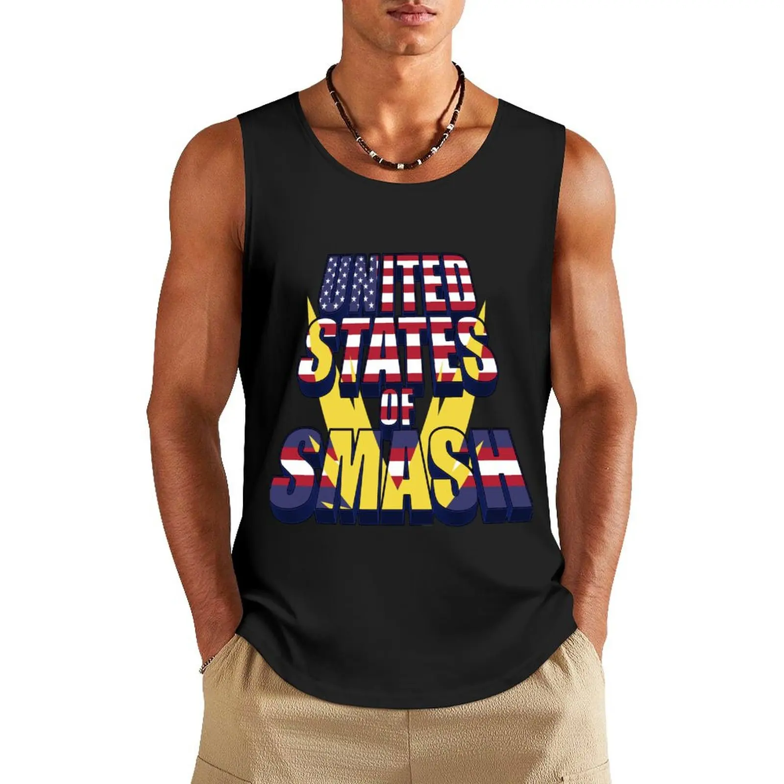 

United States of Smash Tank Top Muscle fit gym clothes men sports suits