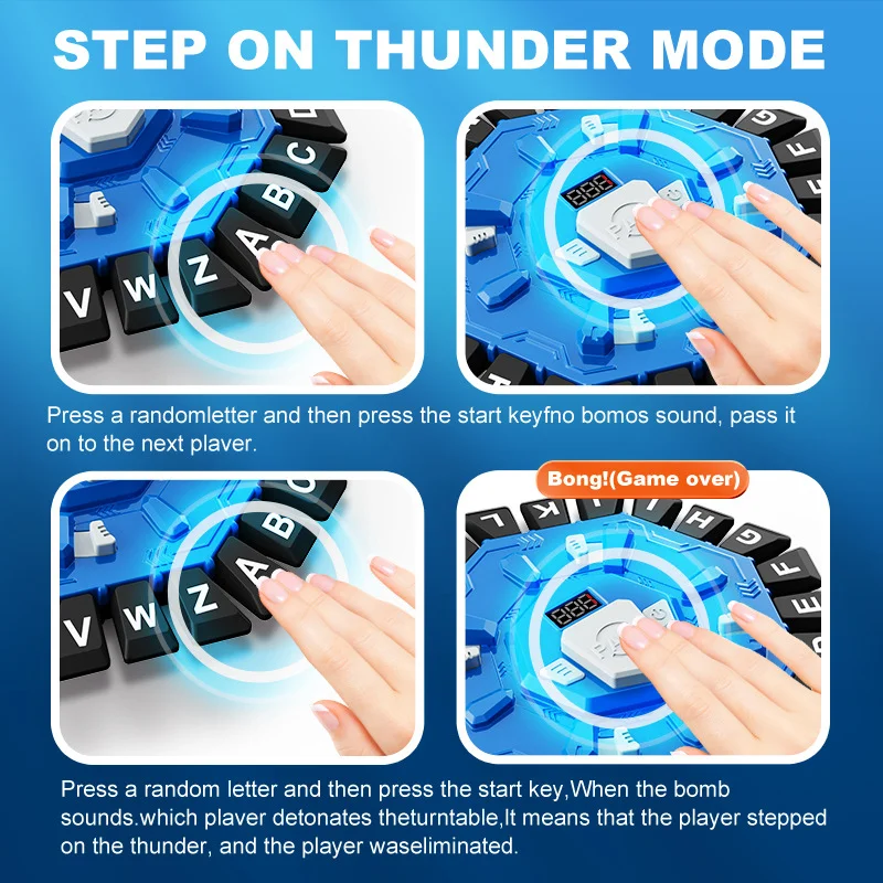 لعبة لوحة حروف أبجدية مجنونة مكونة من 24 مفتاحًا مع مؤقت عرض رقمي، ألعاب تعليمية للتفاعل بين الوالدين والطفل للحفلات العائلية