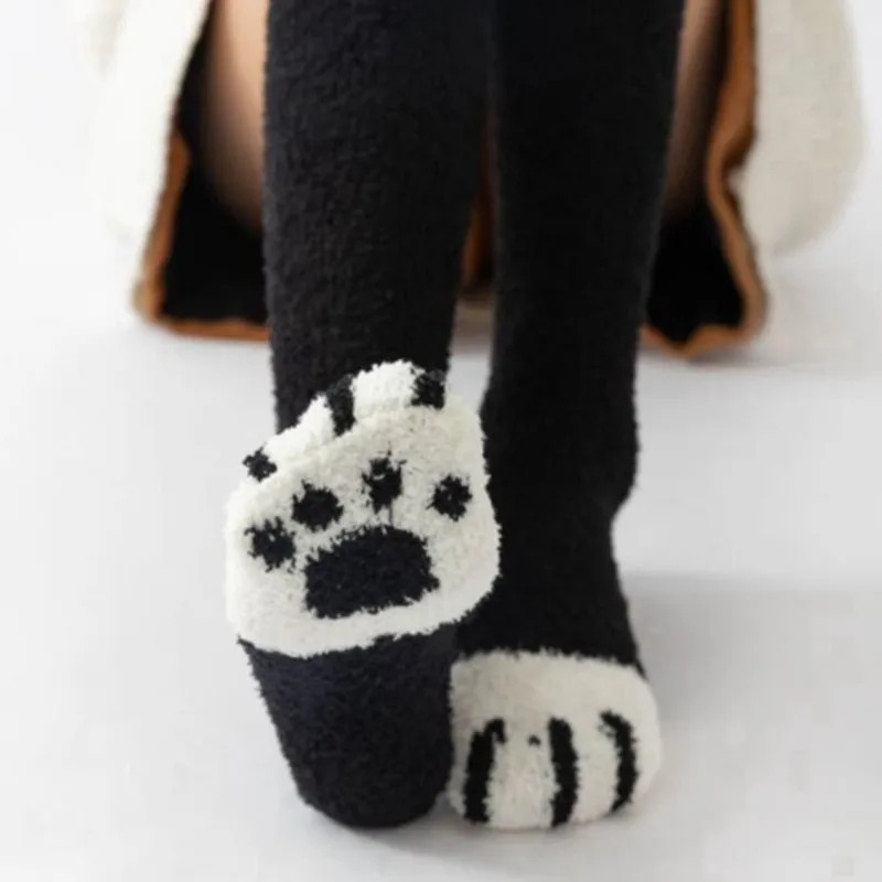 2 paires de chaussettes chaudes d'hiver pour femmes, à rayures épaisses, douces, confortables pour la maison et les loisirs, chaussettes de sol