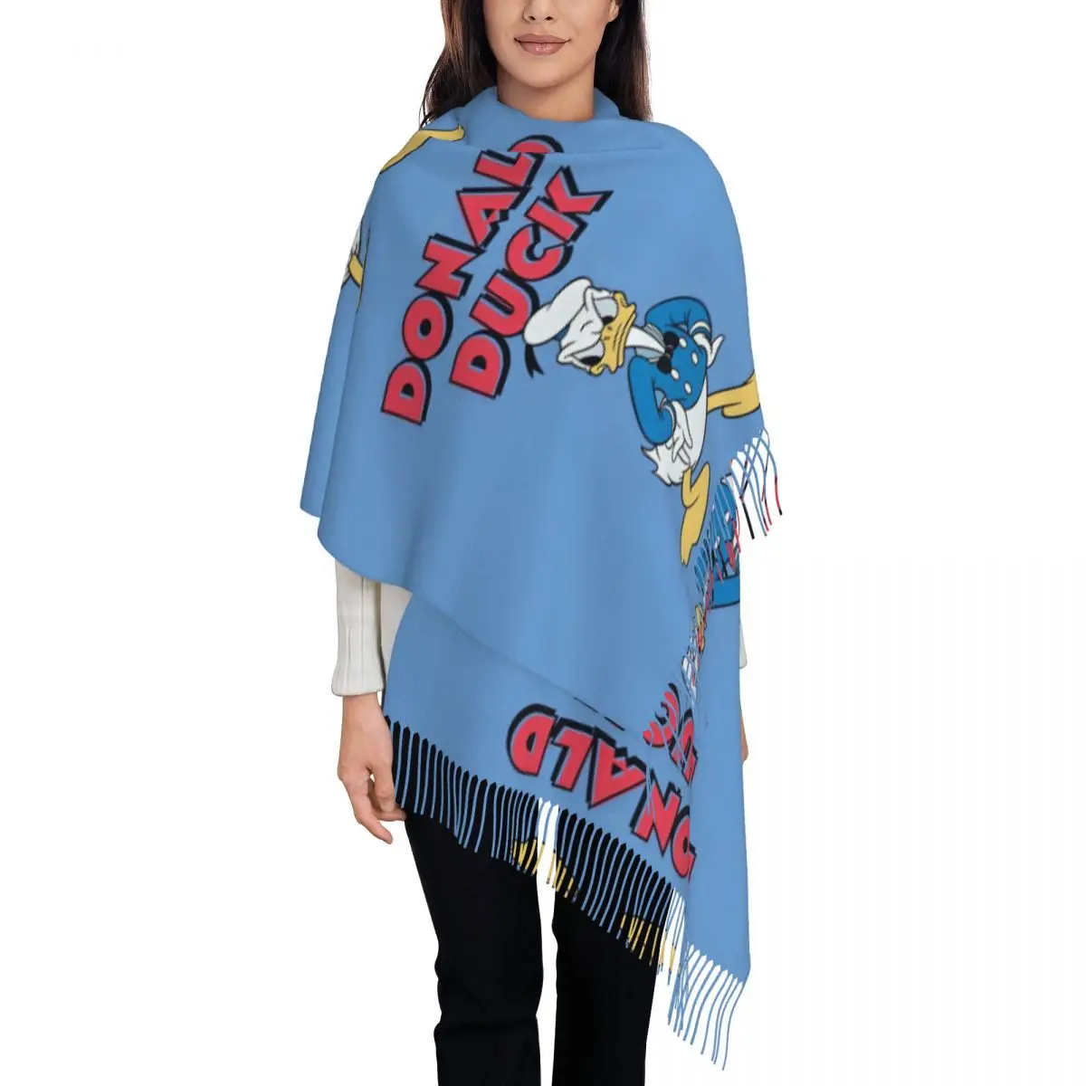 

Custom Print Donald Duck Cartoon Scarf Men Women Winter Warm Scarves Kawaii Anime Shawl Wrap