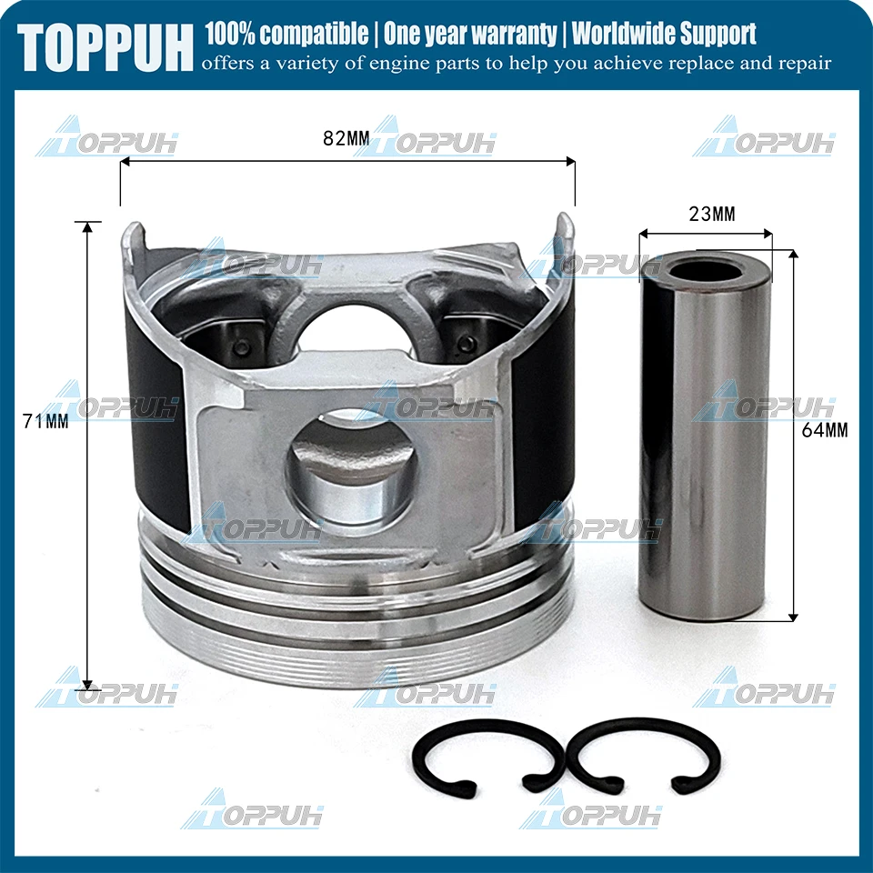 For Yanmar Engine New 3Set STD 3TNE82 Piston Set