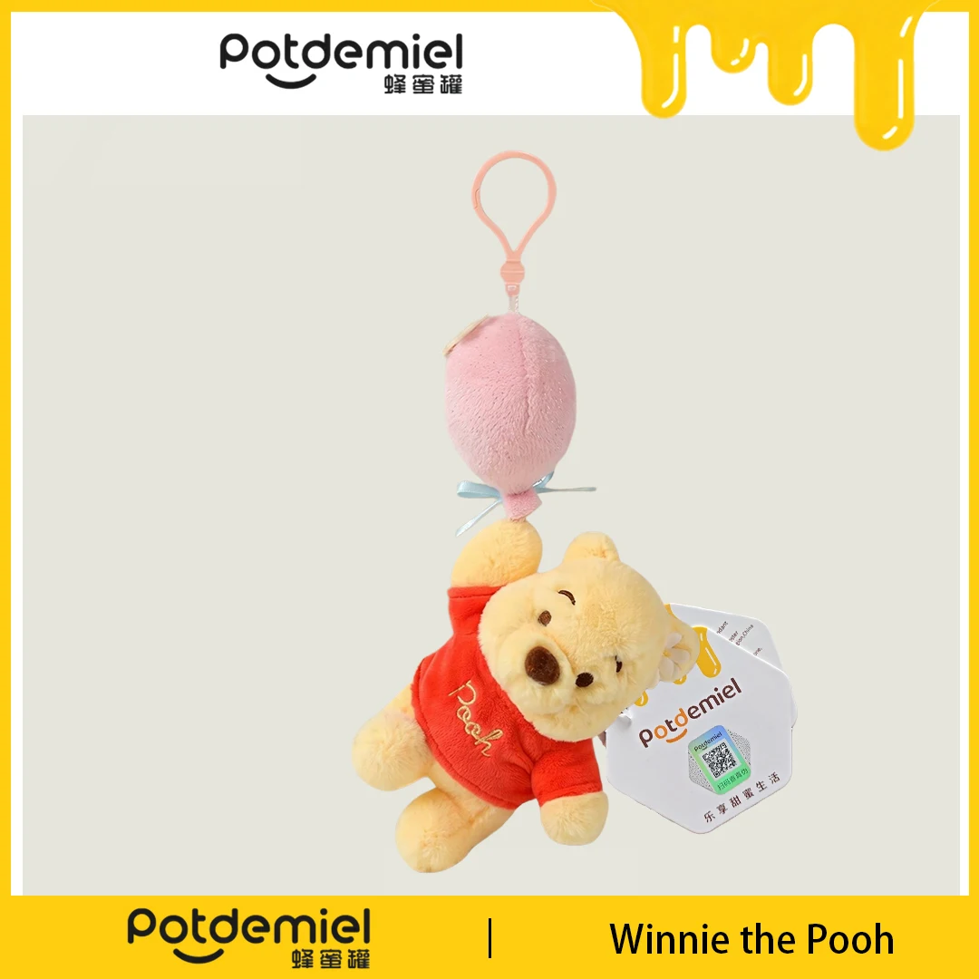 Potdemiel Disney Winnie the Pooh Plush Bag Charm Balloon Design Soft Car Key Ornament Gift For Ladies Handbag Accessory