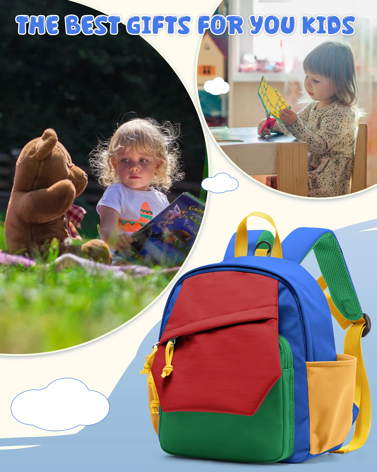 Cute Backpack for Boys & Girls, Lightweight Waterproof School Bag, Perfect for Daycare, Preschool, Kindergarten, Hiking & Travel