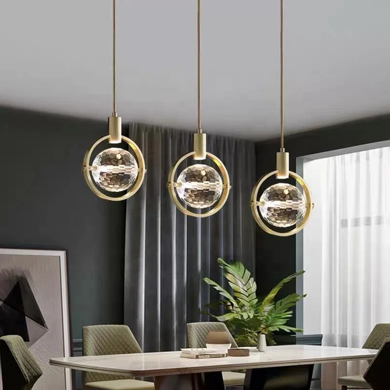 

Simple Hanging Lamp Gold Luxury Modern Led Crystal Glass Pendant Light For Kitchen Island Light Hotel Bar Wedding Events Deco