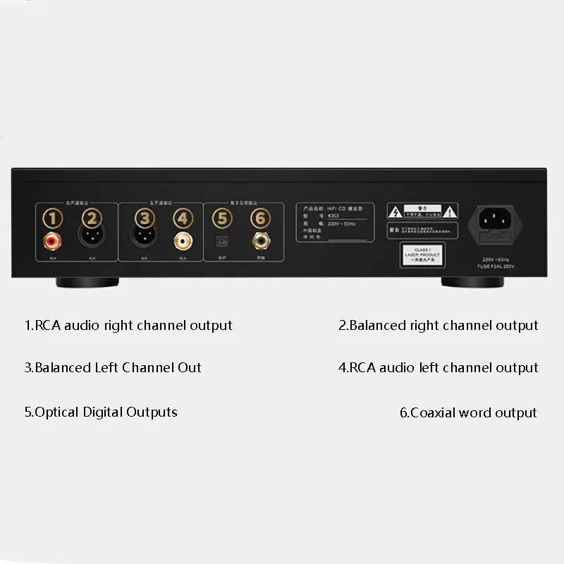 HIFI Flagship CD Player Full Balance Built-in 5 Op-amp Digital Optical Coaxial Interface Home audophile CD Music Turntable