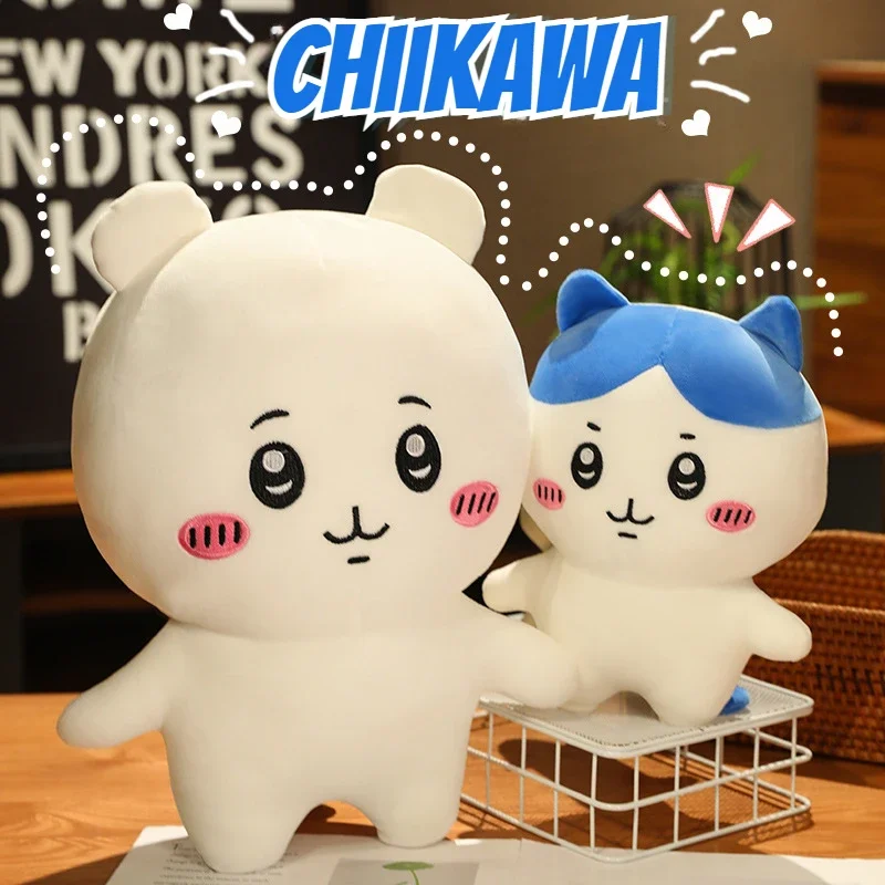 MINISO Chiikawa Series Standing Doll Cartoon Hachiware Soft Pillow Small Foot Plush Doll Ornament Children's Toy Birthday Gift