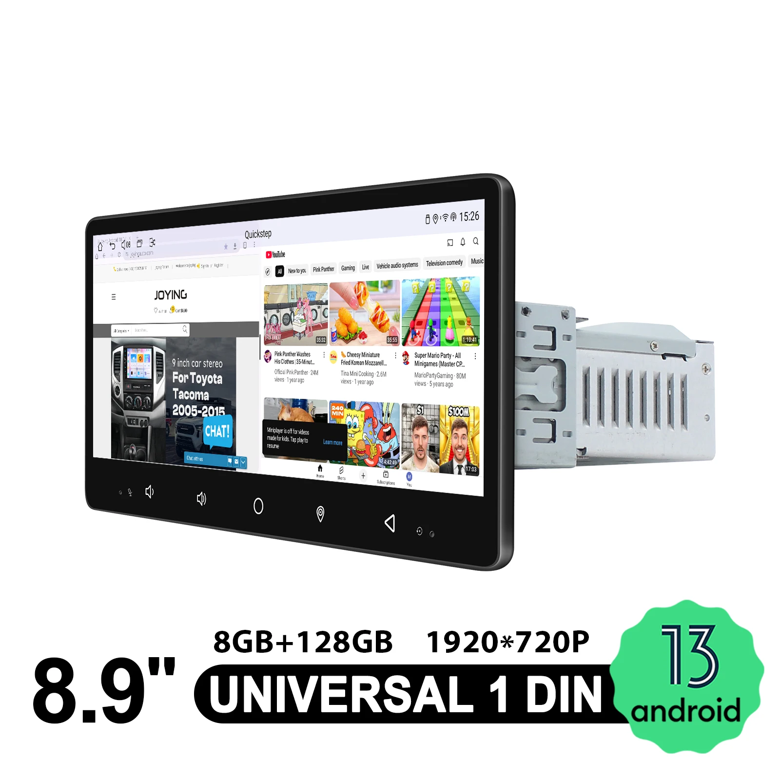 

JOYING новая разработка 11,5 "2K Qled экран 2000*1200 Универсальный Android 12 автомобильный радиоприемник стерео 1 Din мультимедийный видеоплеер