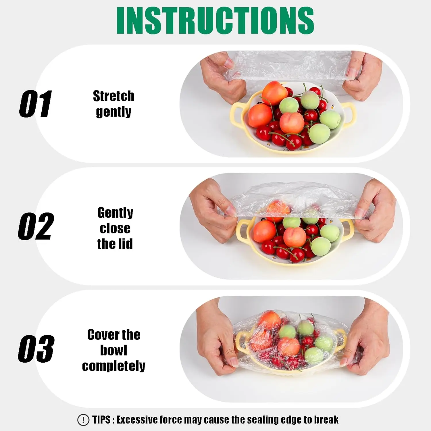 100 Count Covers Bread Proofing Clear Elastic Covers Fit Bowls Shower Caps Sourdough Leftovers Picnics Food Storage