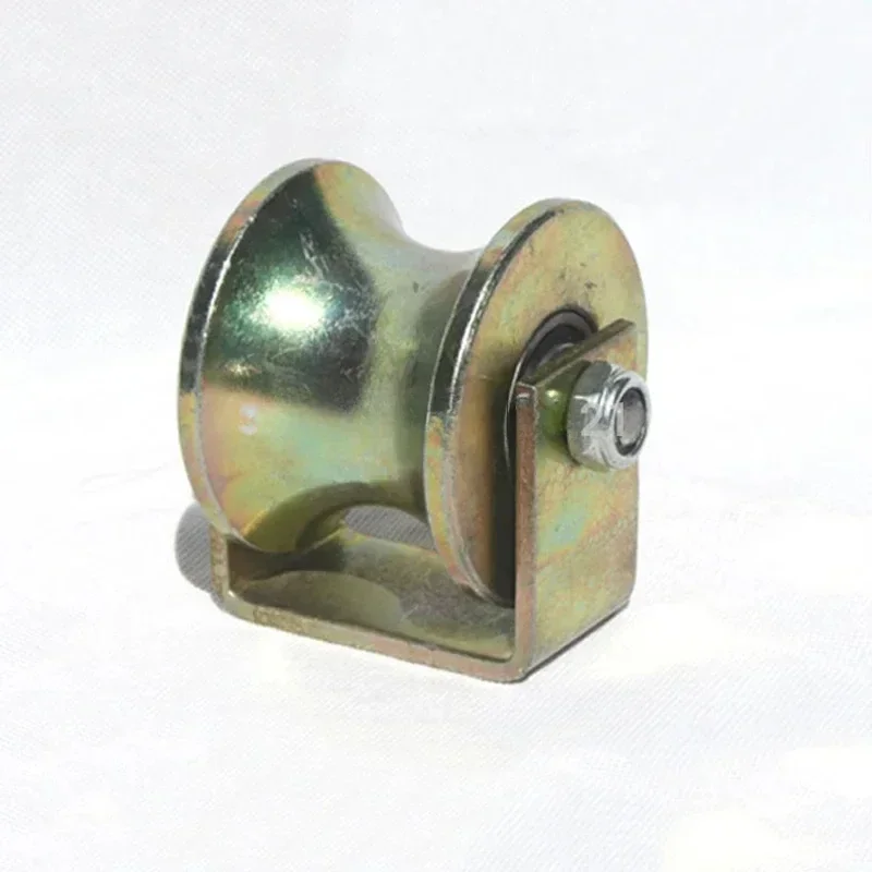 33 ミリメートル 40 ミリメートル 50 ミリメートルラウンド鋼管 U 字型トラックホイールダブルベアリングスライドドア溝付き固定負荷プーリー