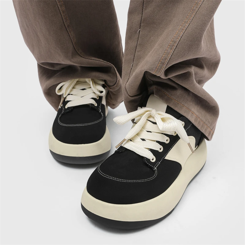 

Весенние удобные износостойкие противоскользящие повседневные мужские спортивные туфли на толстой подошве, увеличивающие рост, модные туфли для доски