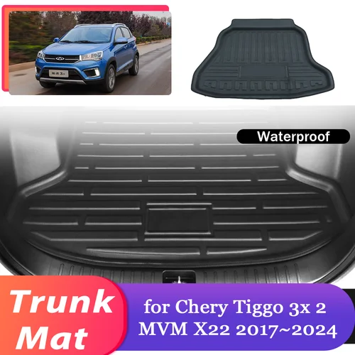 Imagen 1 del producto Alfombrilla de maletero de coche para Chery Tiggo 3x2 MVM X22 Pro X33 2017 ~ 2024, 2018 2019 2020 2021 2022 2023 Alfombra de equipaje, almohadilla de carga impermeable, forro de alfombra, accesorios de cubierta